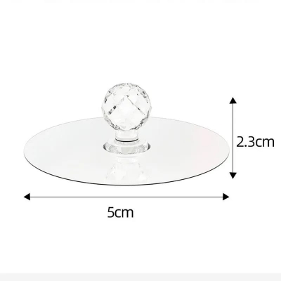 Picture of 10/5 ps Transparent Cabinet Drawer Handel Punch -Free Cupboard Drawer Knob Furniture Bathroom Dresser Window Door Push Pull Handle