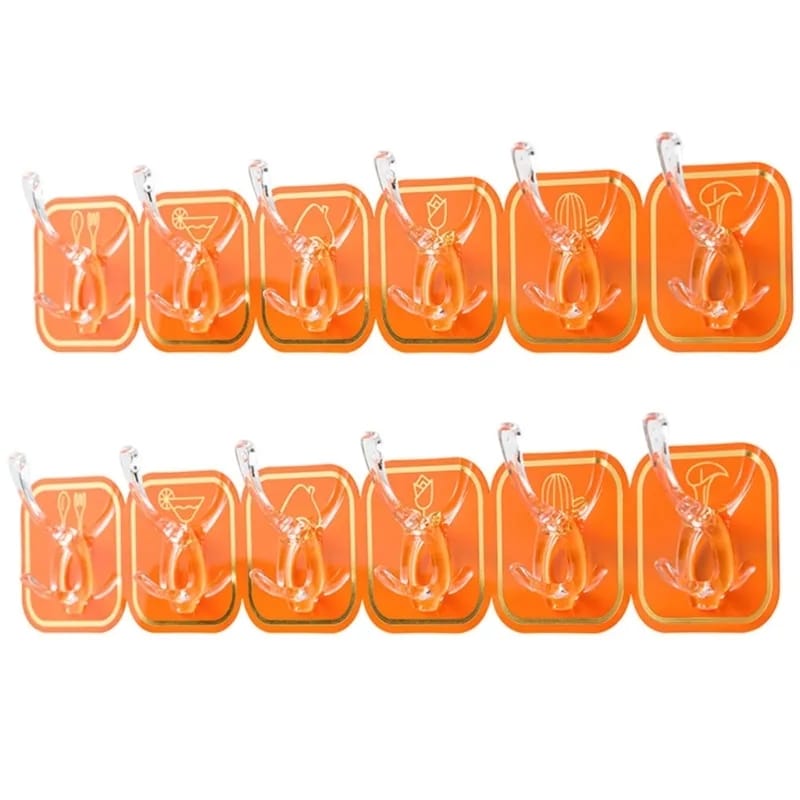 Picture of Coat Hook Heavy Duty Multifunctional Home Organization Two Prongs Kitchen Bathroom Wall Mounted Towel Hanger Household Products-6 pcs set