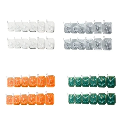 Picture of Coat Hook Heavy Duty Multifunctional Home Organization Two Prongs Kitchen Bathroom Wall Mounted Towel Hanger Household Products-6 pcs set