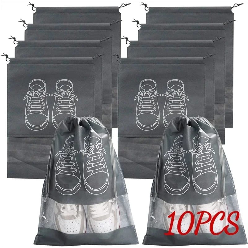 Picture of 10/5/3pcs Shoes Storage Bags Closet Organizer Non-woven Travel Portable Bag Waterproof Pocket Clothing Classified Hanging Bag