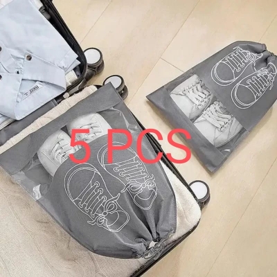 Picture of 10/5/3pcs Shoes Storage Bags Closet Organizer Non-woven Travel Portable Bag Waterproof Pocket Clothing Classified Hanging Bag