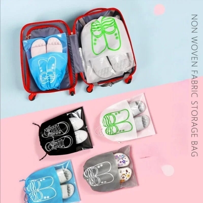 Picture of 10/5/3pcs Shoes Storage Bags Closet Organizer Non-woven Travel Portable Bag Waterproof Pocket Clothing Classified Hanging Bag