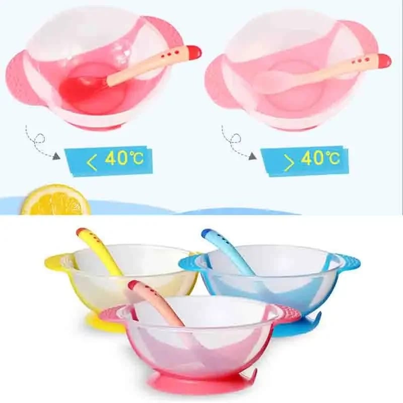 Picture of Baby Suction Feeding Bowl with Spoon Bowl 1 Set Multicolor