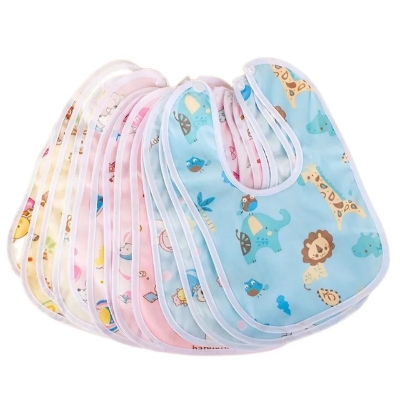 Picture of 3 Pcs Soft Cotton Bibs for Baby- Multicolor