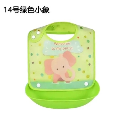 Picture of Silicone Baby Bibs, Socub Comfortable Waterproof Silicone Bibs for Babies & Toddlers, BPA Free, with Food Catcher Pocket, Sage, Ether