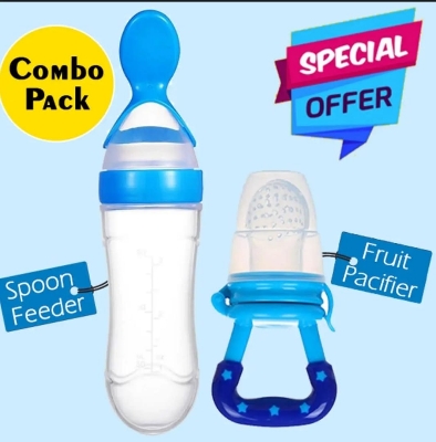 Picture of Baby Silicone Squeeze Spoon Feeder (90ML Bottle) with Fruit Pacifier for Baby
