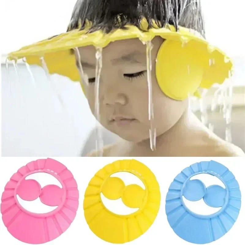 Picture of 1pcs Baby Shower Cap with Ear Protection Bath Caps Adjustable Soft Shampoo Bathing Hat Cap for Kids Toddler-Multicolor