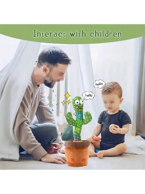 Picture of Dancing Cactus Talking Cactus Stuffed Plush Toy Electronic Toy with Song Plush Cactus Potted Toy Early Education Toy for Kids