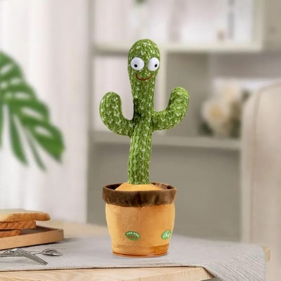 Picture of Dancing Cactus Talking Cactus Stuffed Plush Toy Electronic Toy with Song Plush Cactus Potted Toy Early Education Toy for Kids