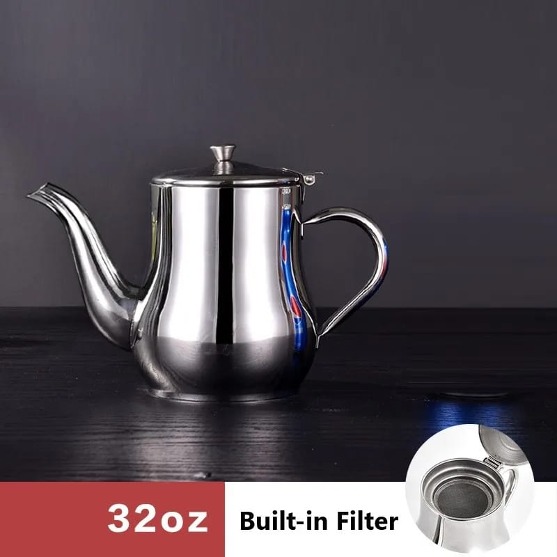 Picture of 410ml Stainless Steel Oil Tank Large Capacity Oil Bottle Kitchen Oil Filter Pot Soy Sauce Vinegar Container Coffee Pot