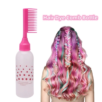 Picture of 60oz Plastic Hair Dye Refillable Bottle Empty Applicator Comb Dispensing Salon Hair Coloring Hairdressing Styling Tools