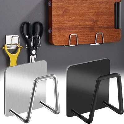 Picture of Kitchen Stainless 1Pcs Steel Sink Sponges Holder Self Adhesive Drain Drying Rack Kitchen Wall Hooks Accessories Storage Organizer