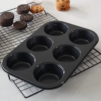 Picture of 6 Cups Carbon steel Mini Muffin Bun Pan non-stick Cupcake Baking Bakeware Mould Tray Cake mold