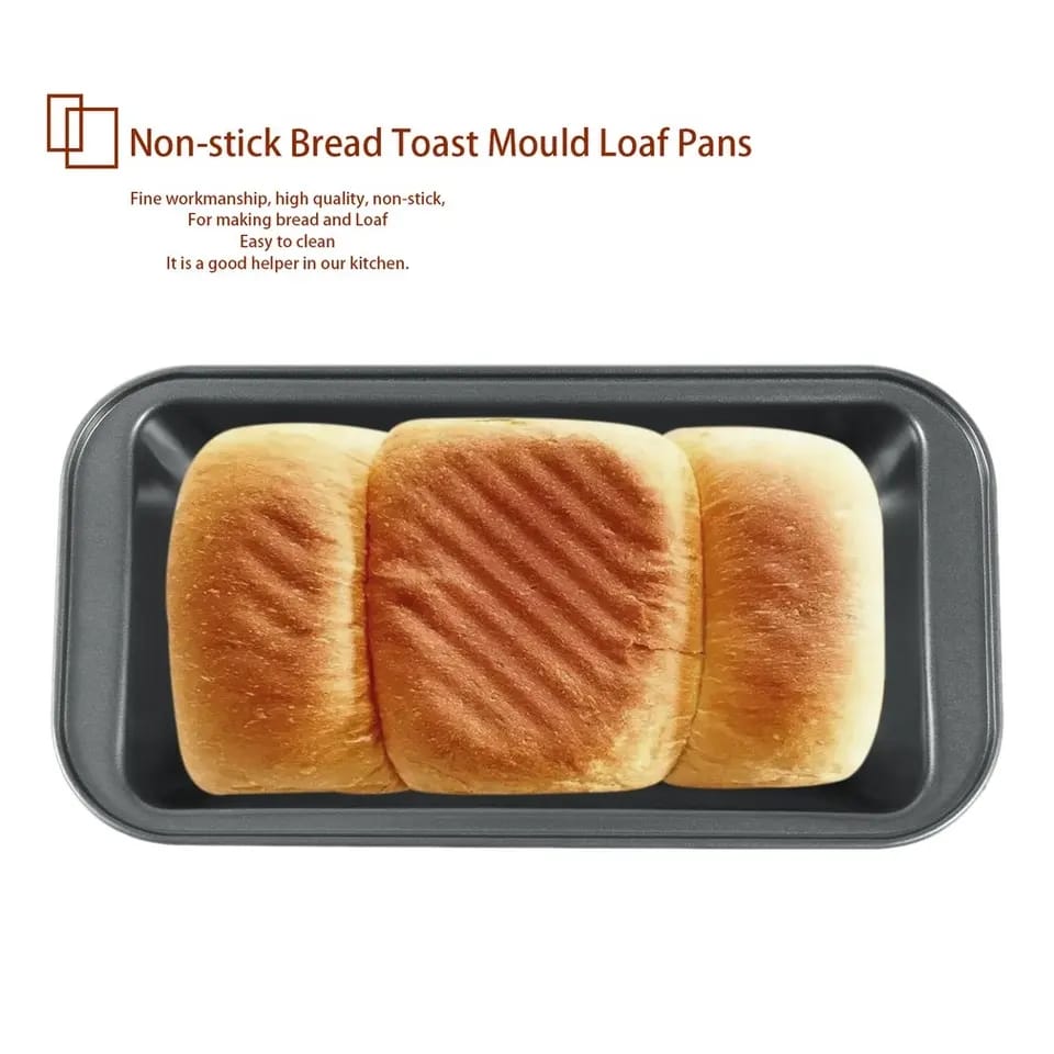 Picture of Carbon Steel Heat Shape Mould, Square Baking Pan, 6 Slot Cup Cake Muffin Tray, Non-Stick Bread Loaf Pan Set