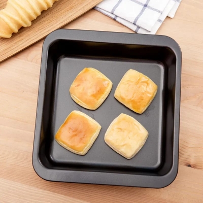 Picture of Carbon Steel Heat Shape Mould, Square Baking Pan, 6 Slot Cup Cake Muffin Tray, Non-Stick Bread Loaf Pan Set
