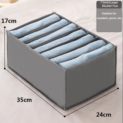 Picture of Cloth Organizer Box 7 Grid Closet Storage drawer divider storage organizer Box