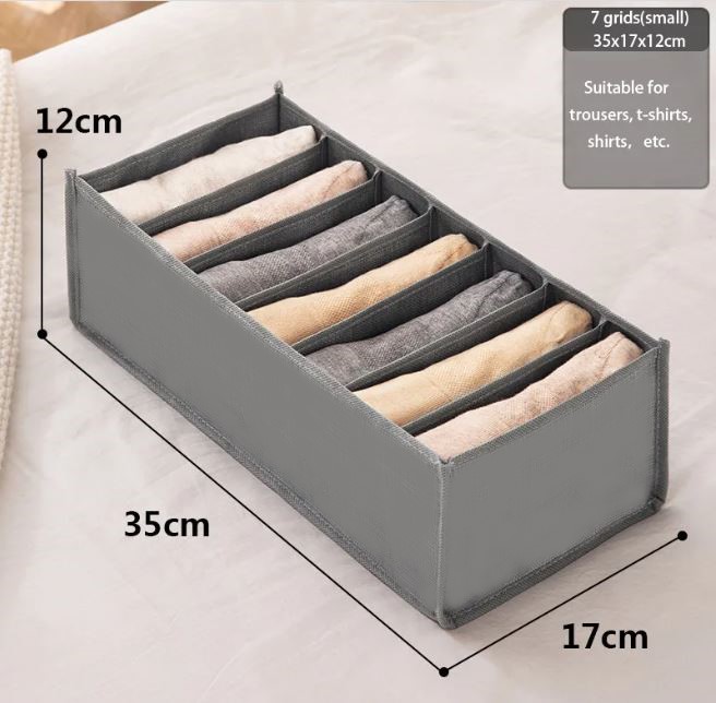 Picture of Cloth Organizer Box 7 Grid Closet Storage drawer divider storage organizer Box
