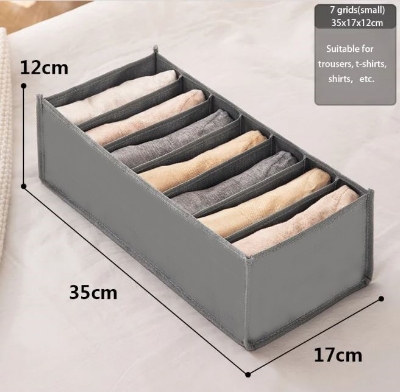 Picture of Cloth Organizer Box 7 Grid Closet Storage drawer divider storage organizer Box