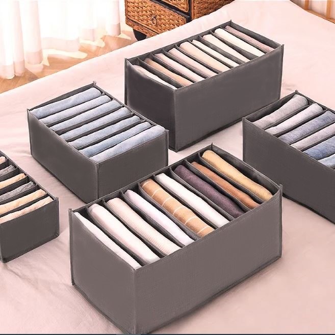 Picture of Cloth Organizer Box 7 Grid Closet Storage drawer divider storage organizer Box