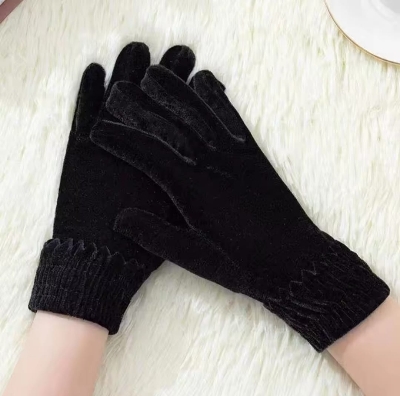 Picture of Super Stylish Velvet Hand Gloves For Women