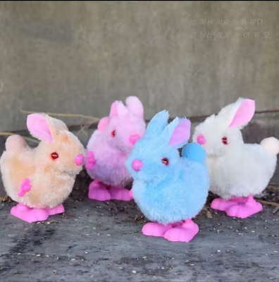 Picture of 1Pcs Rabbit Shaped Interactive Plush Children Toys Cute Simulation Bunny Chick Moving Toy Clockwork Racing Funny Teaser Toy Easter Gift