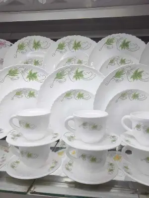 Picture of 32 Pcs Pyrex Opal Glassware White Oven Save Dinner Set - Dinner Set