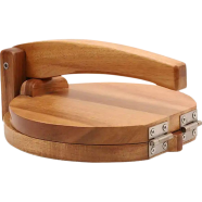 Picture of "Creative Furniture Wooden Ruti Maker – Round Shape, Short Handle, Durable & Easy Use"