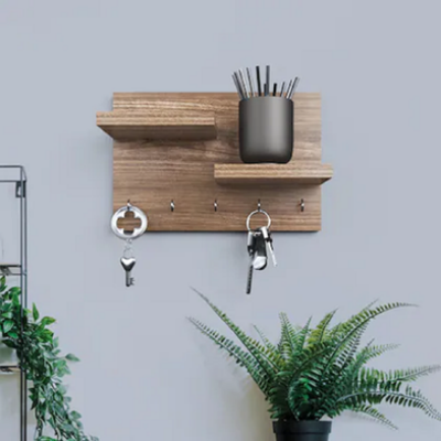 Picture of "Creative Furniture Wooden Wall Shelf with Keyholder – Stylish, Durable & Space-Saving"