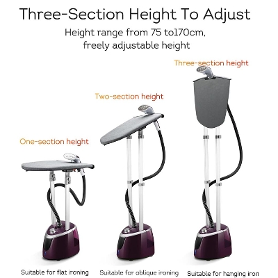 Picture of Miyako Steam Iron Vertical Steam Steamer for Clothes, 1950W Telescopic Double Posts Steamer for Commercial Home