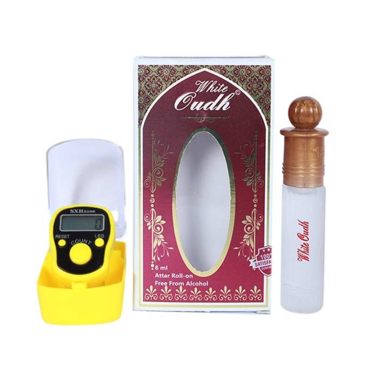 Picture of Combo of Al-Farhan White Oudh Attar (6ml) and Digital LED Tasbih