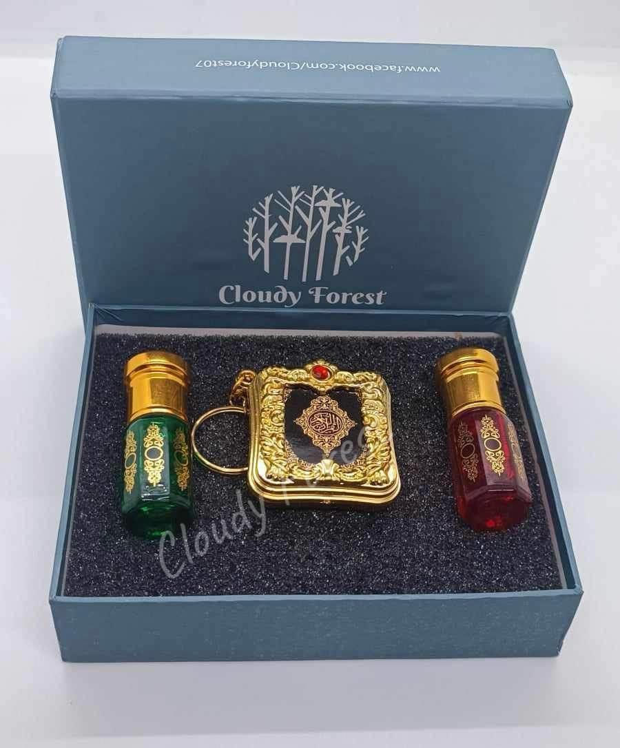Picture of Tohuran Premium Package Attor  Mini Quran, Amir-Al-Oud, Cool-Water Long Lasting Attar/Perfume Each-3ml