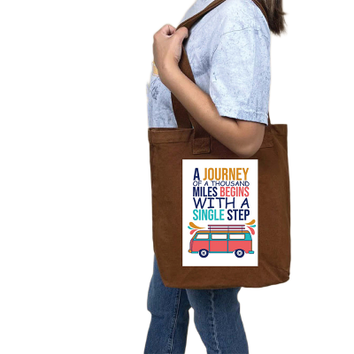 Picture of Canvas Tote Bag/Fashionable Top Handle Bag Brown Color with Zipper for girls For University/College/Trendy Fashionable Women