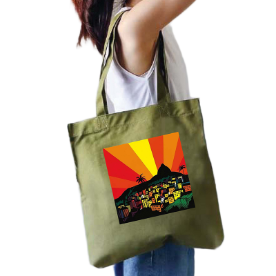 Picture of Canvas Tote Bag/Fashionable Top Handle Bag Olive Green Color with Zipper for girls For University/College/Trenndy Fashionable Women