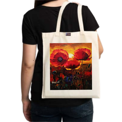 Picture of Canvas Tote Bag/Fashionable Top Handle Bag Off White Color with Zipper for girls For University/College/Trenndy Fashionable Women