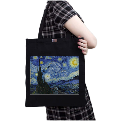 Picture of Canvas Tote Bag/Fashionable Top Handle Bag Black Color with Zipper for girls For University/College/Trenndy Fashionable Women
