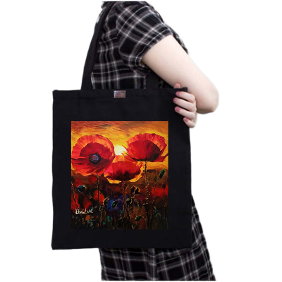 Picture of Canvas Tote Bag/Fashionable Top Handle Bag Black Color with Zipper for girls For University/College/Trenndy Fashionable Women