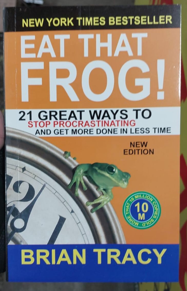 Picture of Eat That Frog!: 21 Great Ways to Stop Procrastinating and Get More Done in Less Time by Brian Tracy -Yellow - Paperback