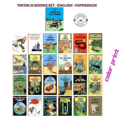 Picture of The Adventures of Tintin by Herge(25 books series) English- Color -Paperback