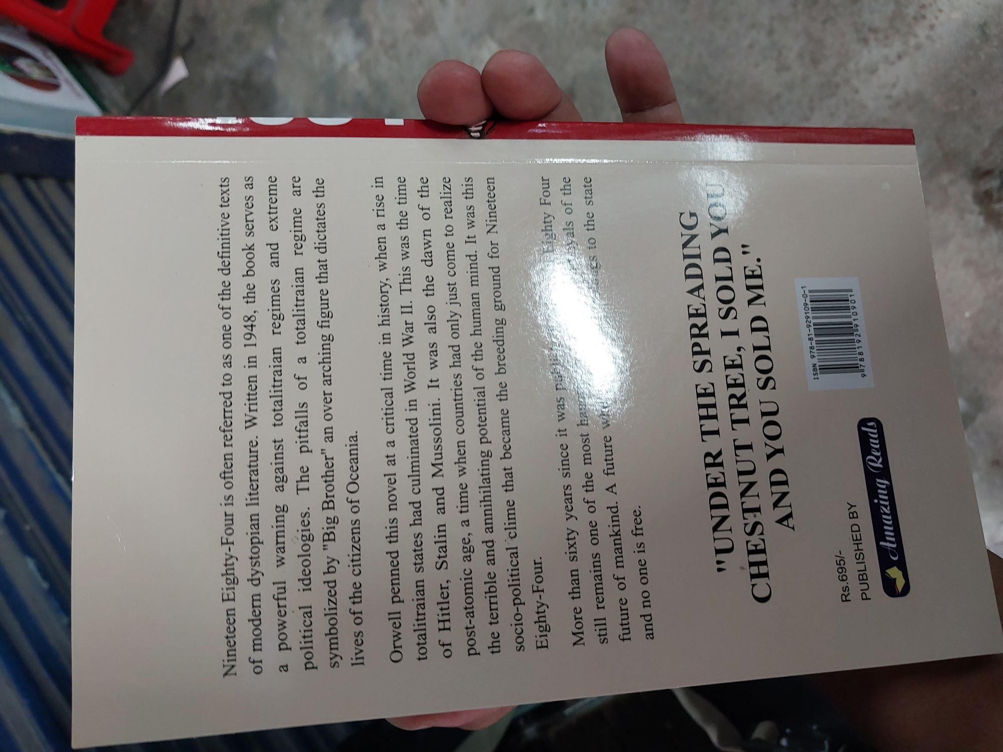 Picture of Nineteen Eighty-Four Novel by George Orwell - Yellow - Paperback