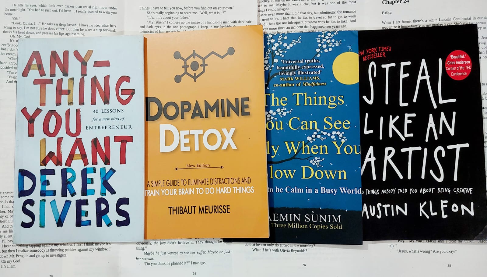 Picture of Most wanted four books Combo (Dopamine Detox+The Things you Can See+Anything you Want + Steal Like an Artist) -  Paperback