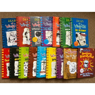 Picture of Diary of a Wimpy Kid by Jeff Kinney (1-23 Books Collection Set) - Yellow - Paperback