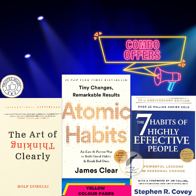 Picture of Combo of 3 Bestselling Motivational Books : (Atomic Habits + The Art of Thinking Clearly + The 7 Habits of Highly Effective People)