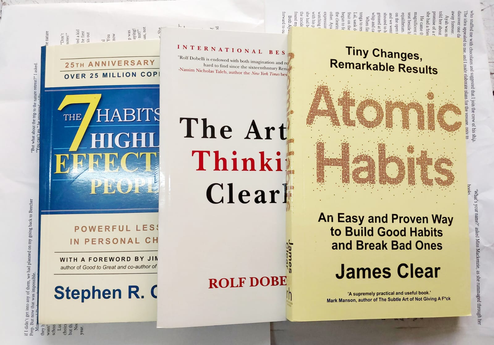 Picture of Combo of 3 Bestselling Motivational Books : (Atomic Habits + The Art of Thinking Clearly + The 7 Habits of Highly Effective People)