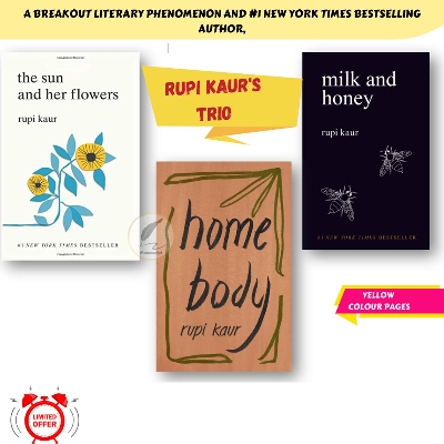 Picture of Rupi Kaur Collection 3 Books Set (Home Body, Milk and Honey, The The Sun and Her Flowers) - Yellow - Paperback