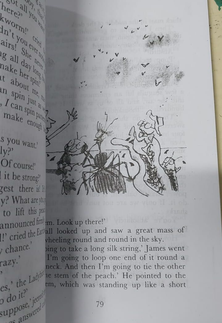 Picture of James and the Giant Peach Novel by Roald Dahl - Yellow - Paperback