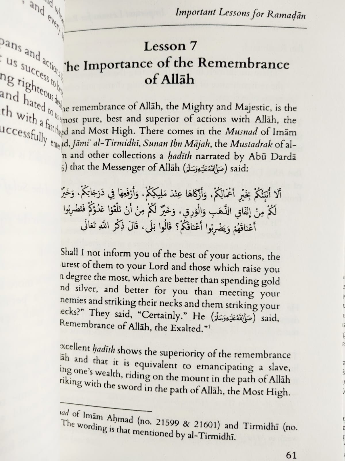 Picture of Important Lessons For Ramadan by Shaykh Abd al-Razzaq al-Abbad - Premium - Paperback