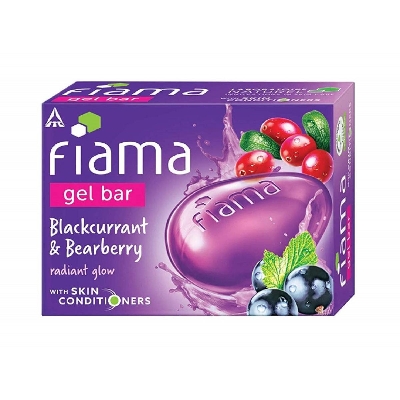 Picture of International Indian product Fiama gel bar Blackcurrant and Bearberry Soap used for male/ female - 125 gm