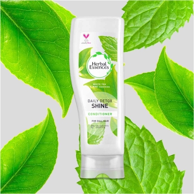 Picture of International Thailand product hair care Herbal Essences DAILY DETOX SHINE white tea and mint conditioner used for male/ female - 400 ml
