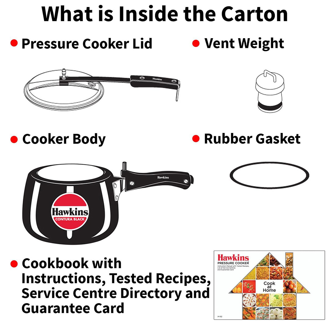 Picture of Hawkins Contura Pressure Cooker, Hard Anodised Black,  3-Liter