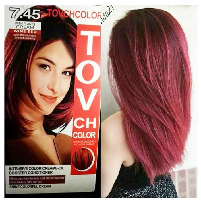 Picture of International Hair styling China product TOVCHCOLOR hair color used for male / female shade no 7.45 - 80 ml X 25